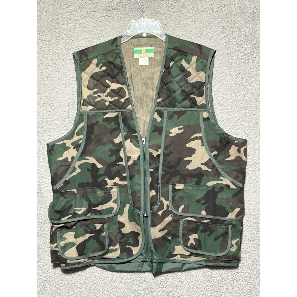 Vintage Game Winner Sportswear Camouflage Bird Hunting Vest Adult Size XL Camo